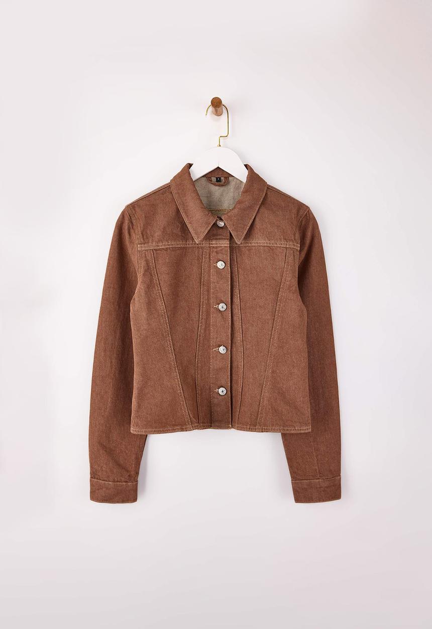 Trendyol - Limited Edition Fitted Cotton Trucker Jacket - Brown