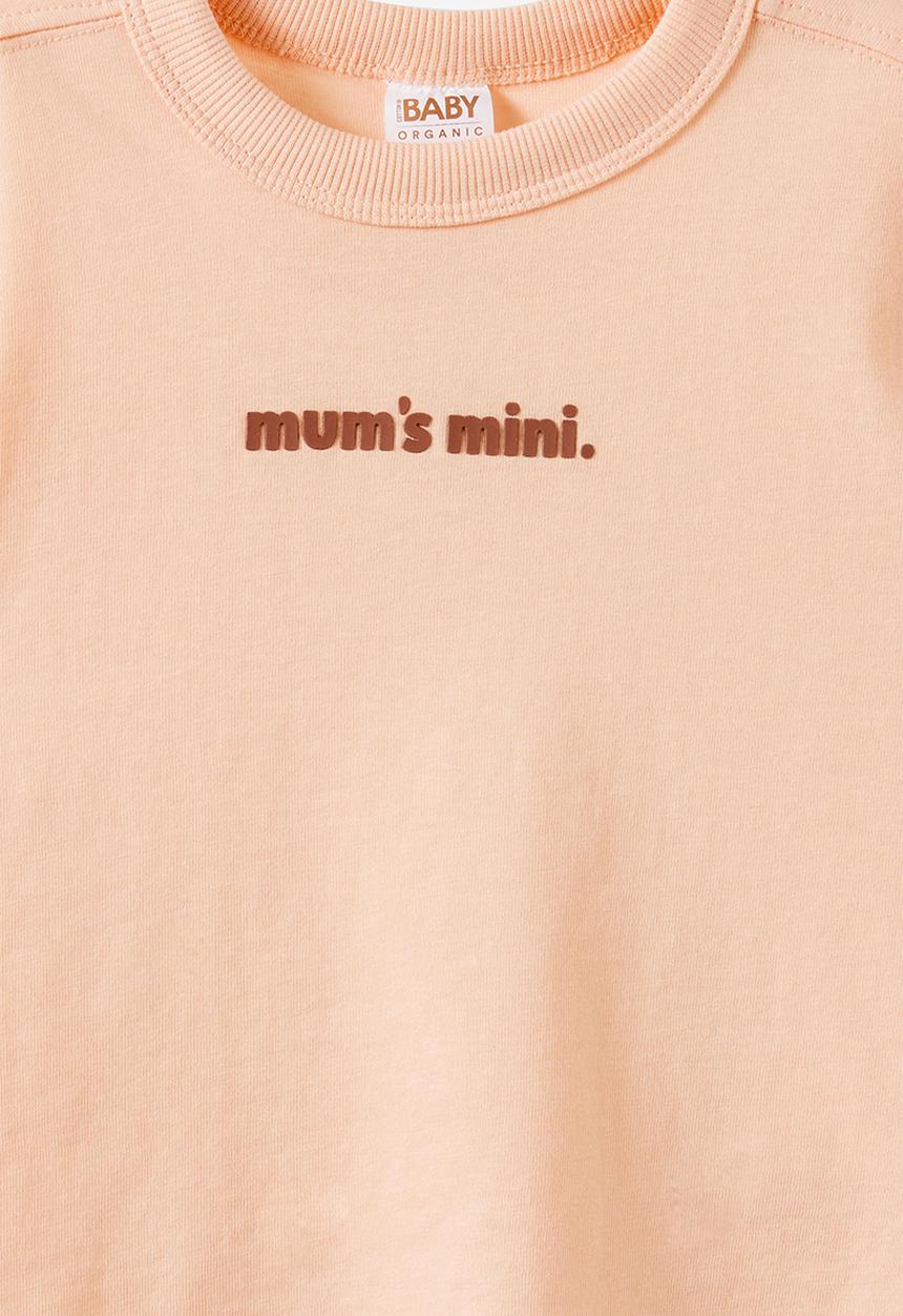 Cotton On - Baby Essential Short Sleeve Graphic Tee - Apricot Mist/Mum S Mini