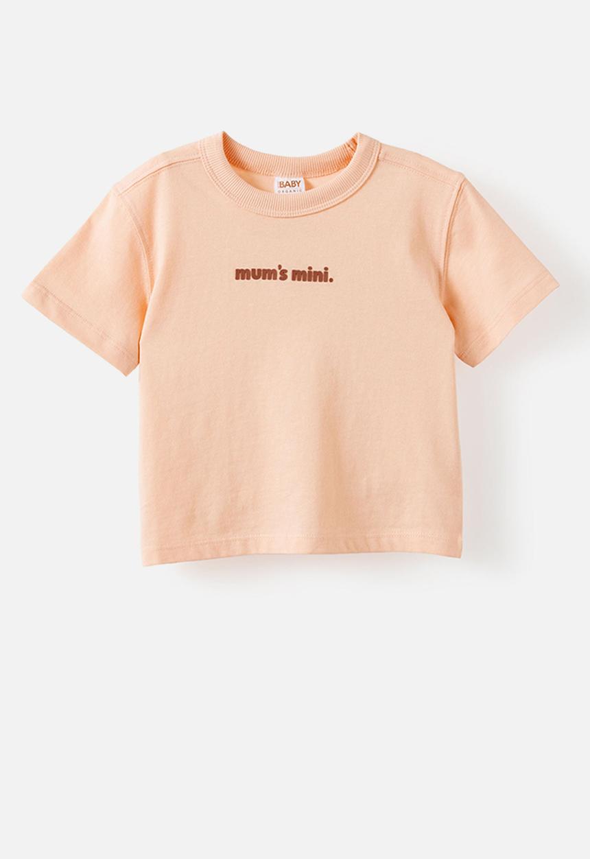 Cotton On - Baby Essential Short Sleeve Graphic Tee - Apricot Mist/Mum S Mini