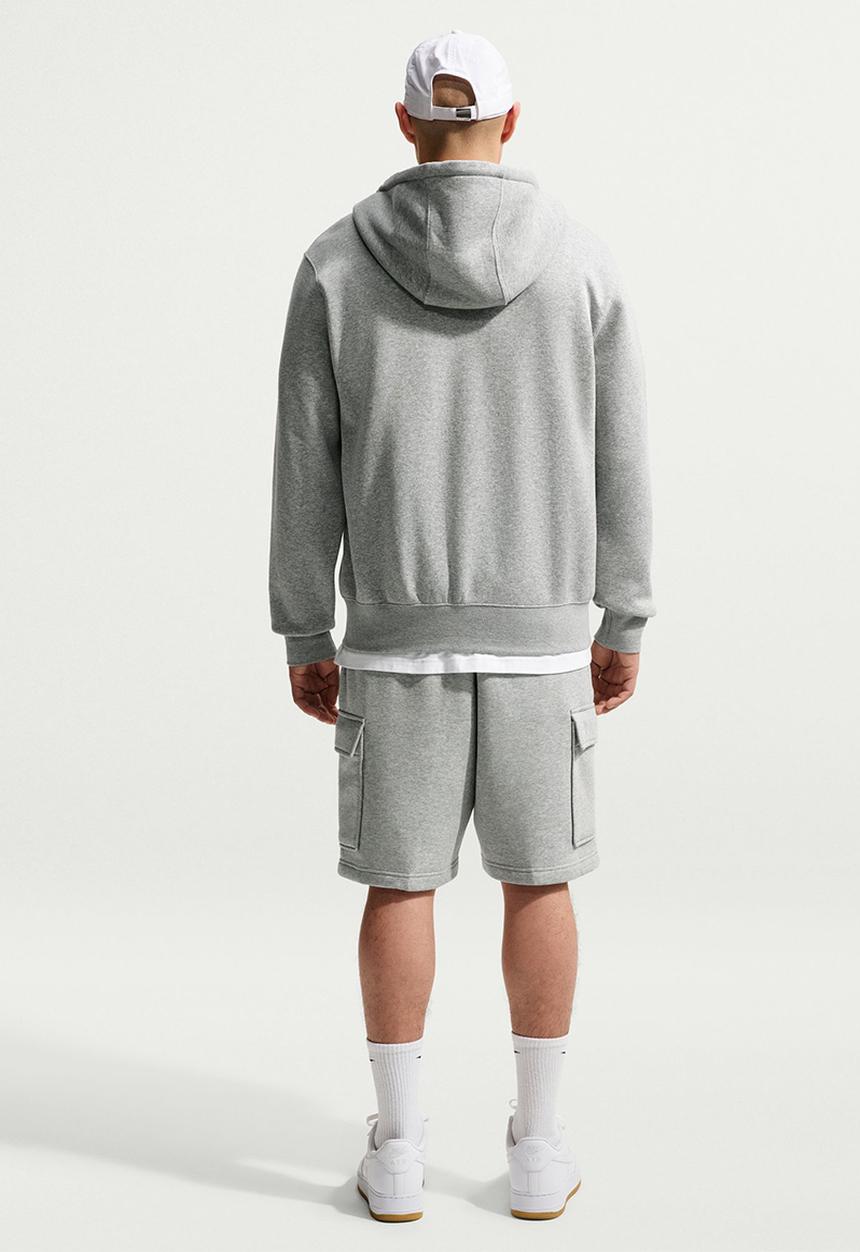 Nike -  Club  Fleece Cargo Shorts - Dk Grey Heather/Lt Smoke Grey/White