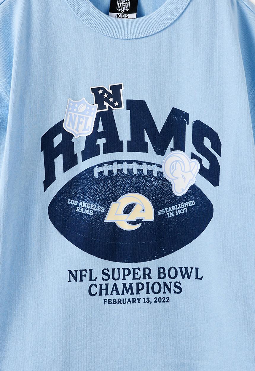 Cotton On - Licensed Drop Shoulder Short Sleeve Tee - Lcn Nfl Cloud Blue/Rams