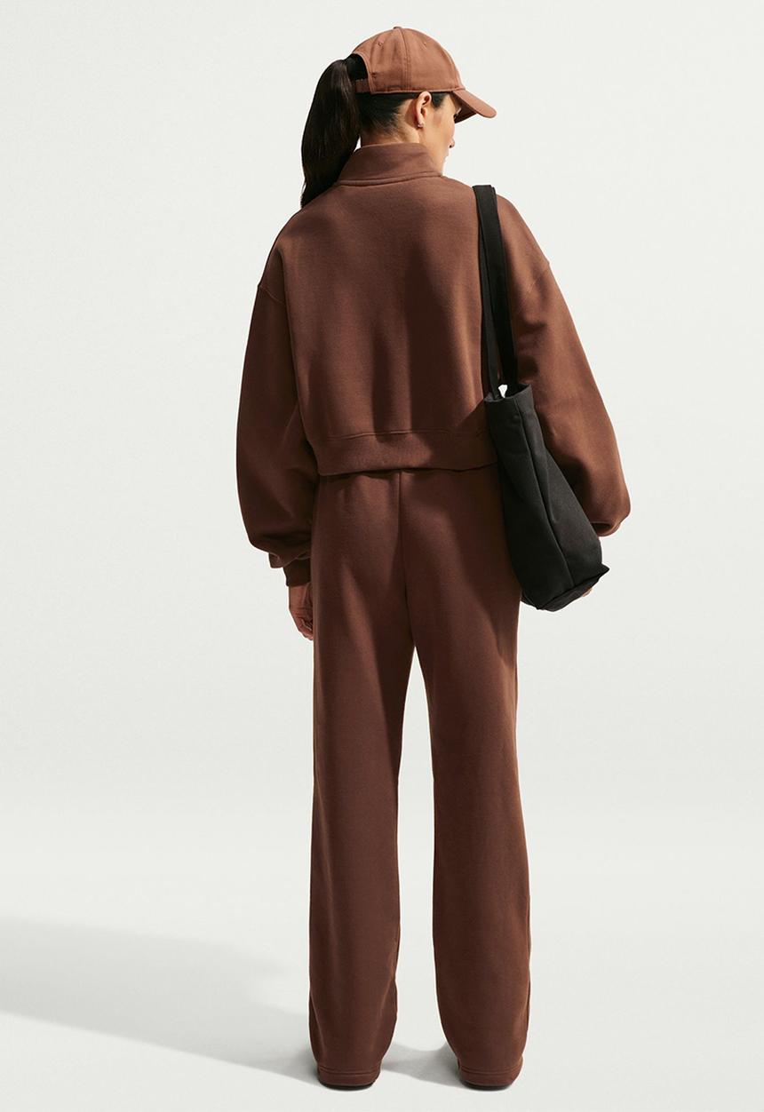 Nike - W Nk Stdo Flc Mw Os Crop Qz - Cacao Wow/Sail