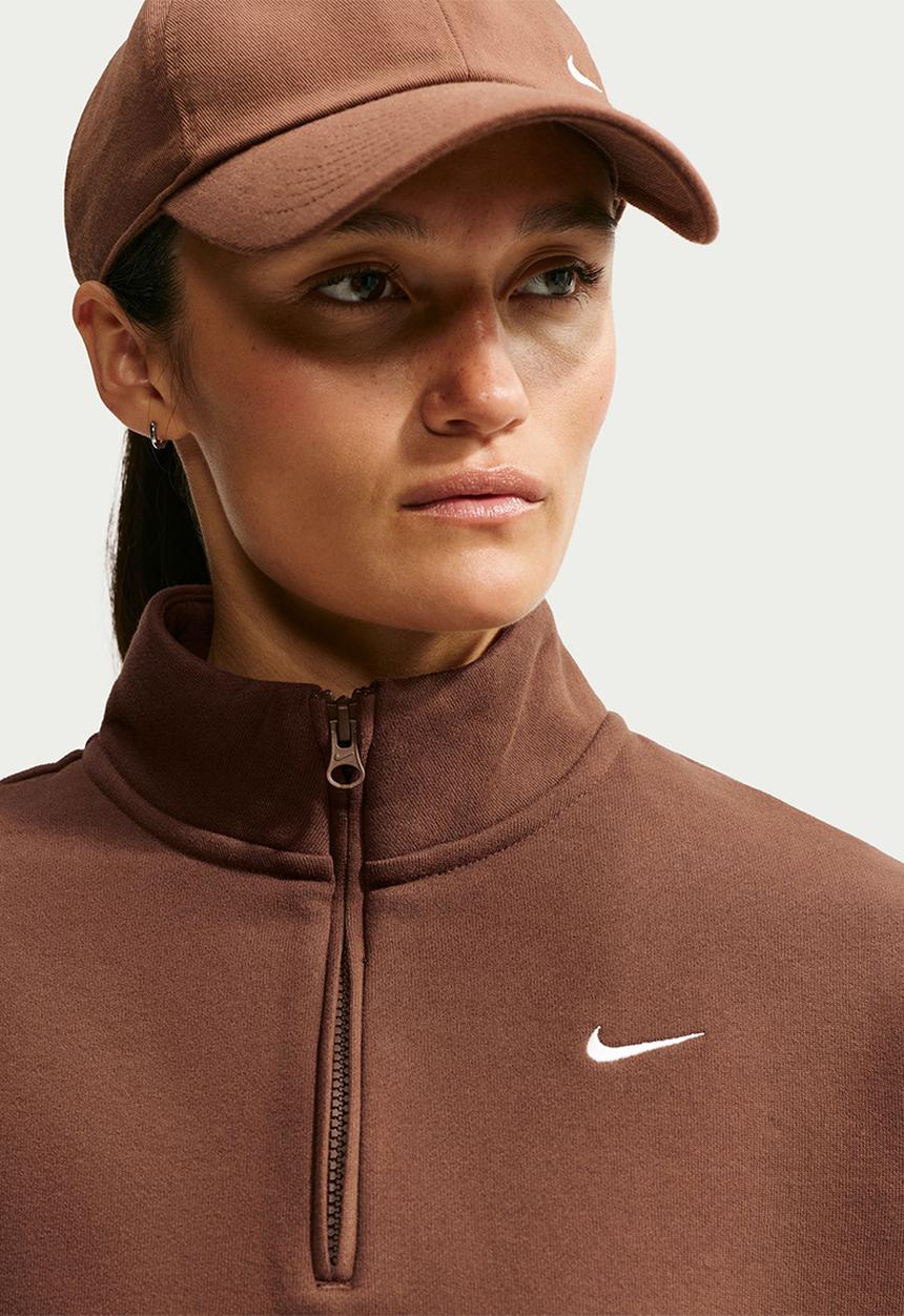 Nike - W Nk Stdo Flc Mw Os Crop Qz - Cacao Wow/Sail