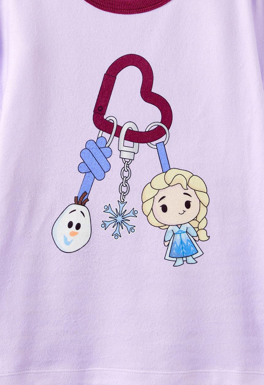 Cotton On - Snoozesoft Short Sleeve Pj Set License - Lcn Dis Vintage Lilac/Elsa Keychain