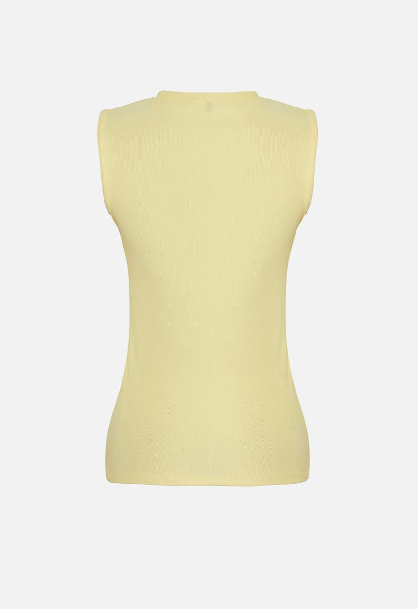 Trendyol - Button Detail Crew Neck Vest Blouse - Yellow
