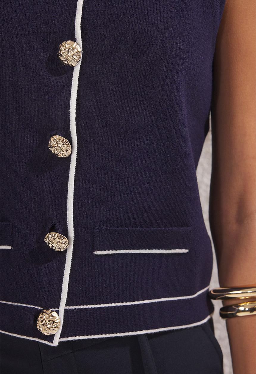 Trendyol - Slim Knit Blouse - Navy Blue