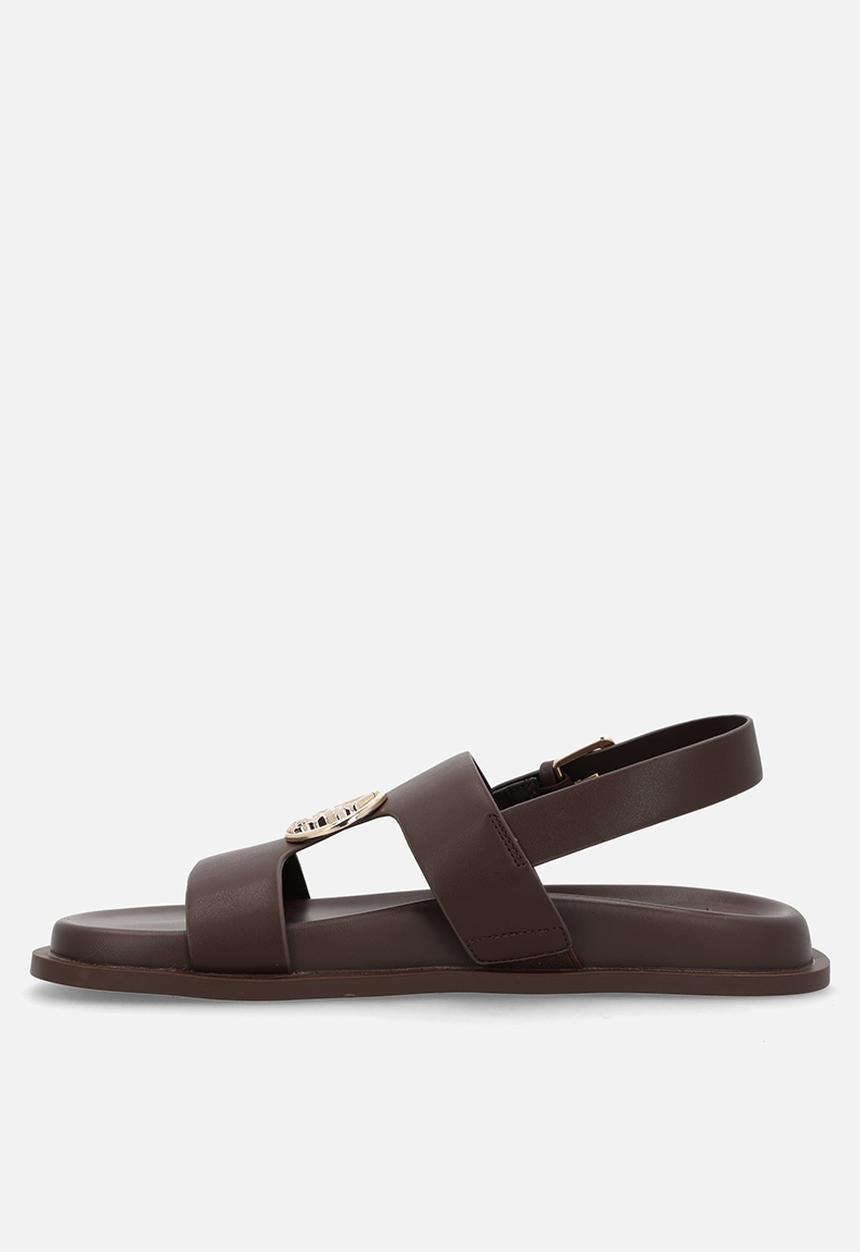 POLO - Wmn choc moulded trim sandal - chocolate