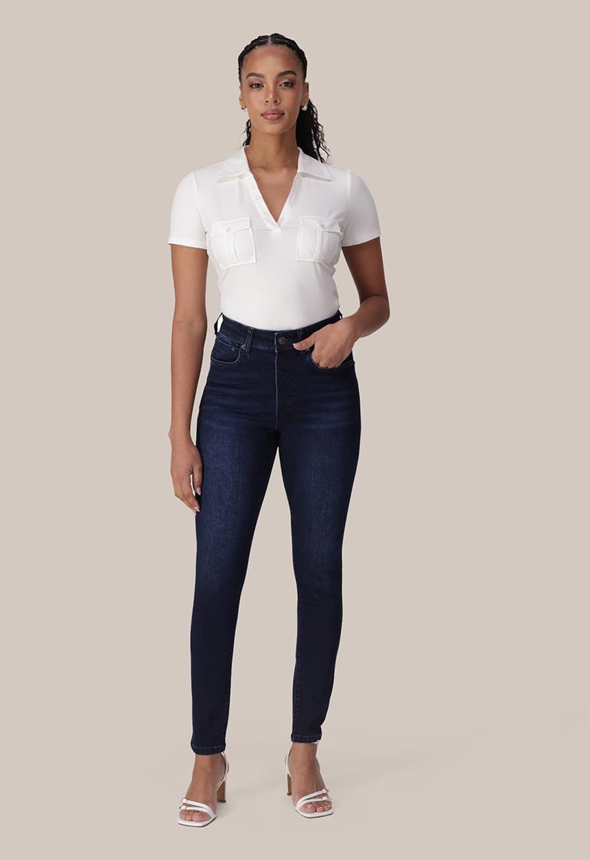 Forever New - Nala mid rise skinny jeans in dark wash