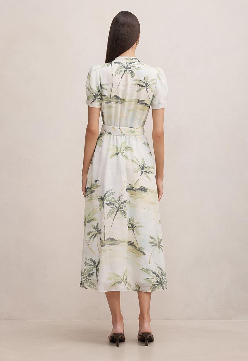 Forever New - Bree printed shirt midi dress in aegean tropic