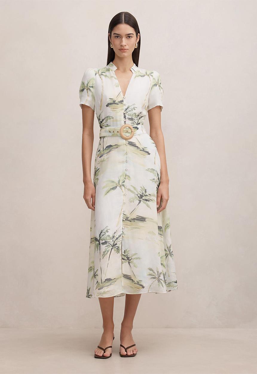 Forever New - Bree printed shirt midi dress in aegean tropic