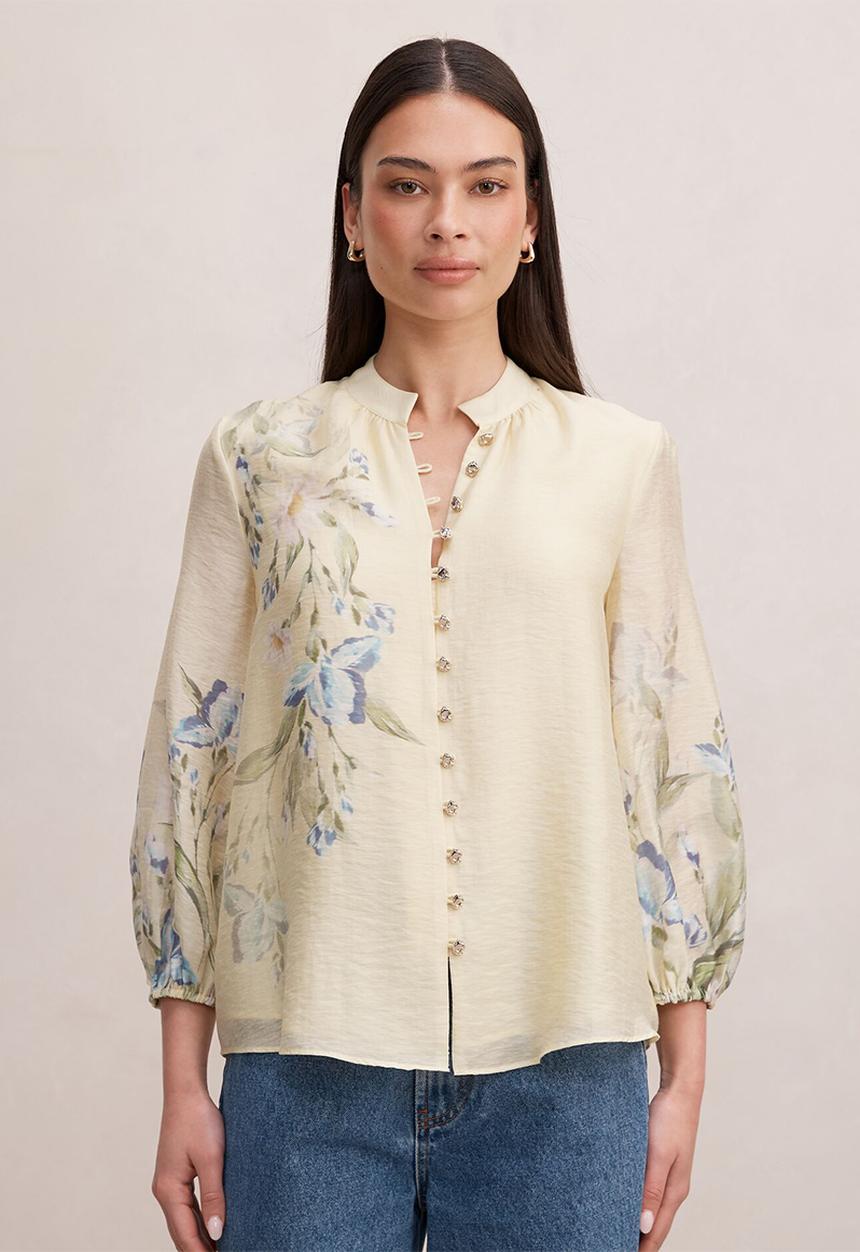 Forever New - Dolly placement print blouse in light halifax floral
