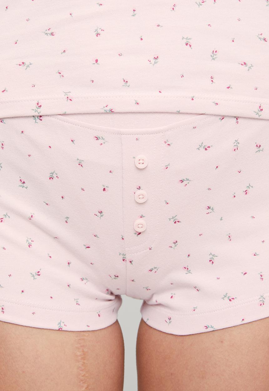 Cotton On - Dreamy soft longline cami & boyshort set - ditsy tulip pink kiss