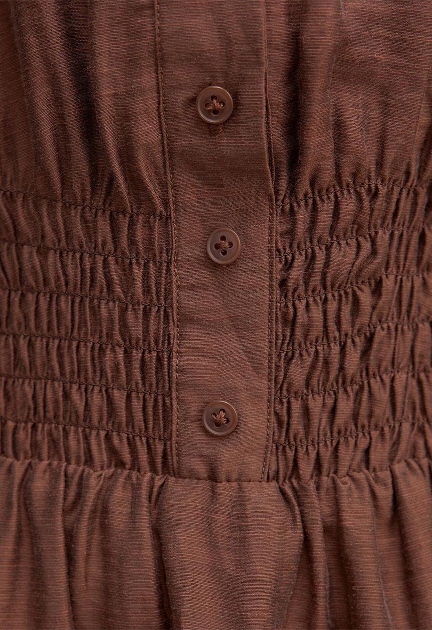 Forever New - Elissa shirred waist midi dress in shaved chocolate