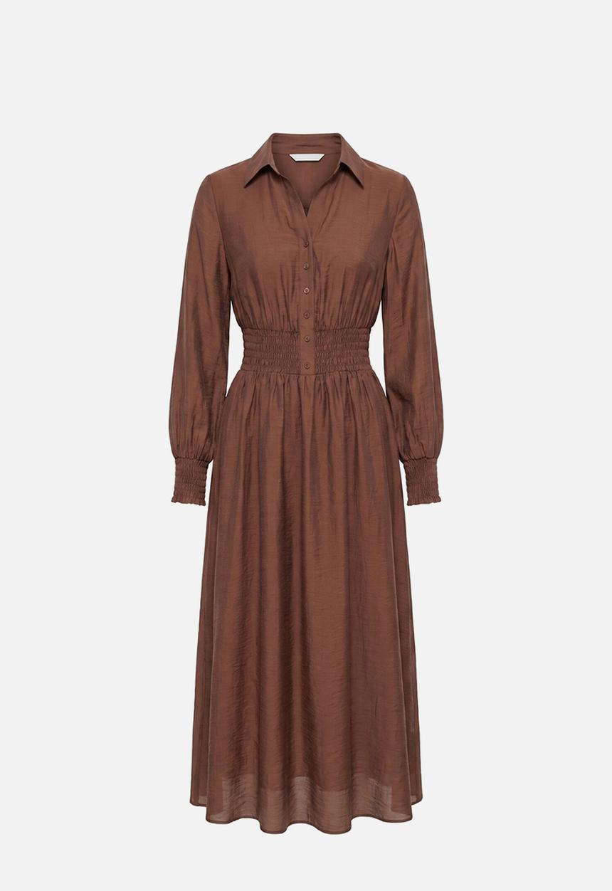 Forever New - Elissa shirred waist midi dress in shaved chocolate
