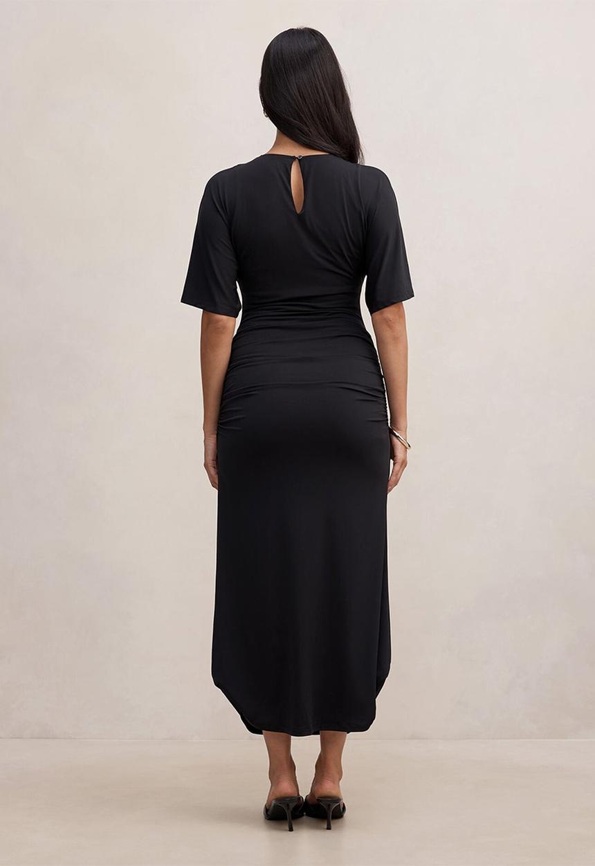 Forever New - Colbie gathered jersey midi dress in black