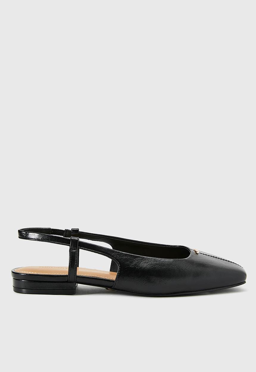 Forever New - Grace centre seam detail slingback flat - black