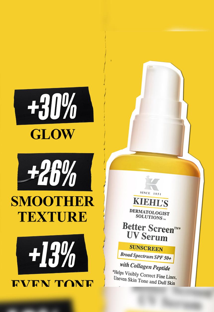 Kiehl's - Better Screen™ UV Serum SPF 50+ Facial Sunscreen with Collagen Peptide - 60ml