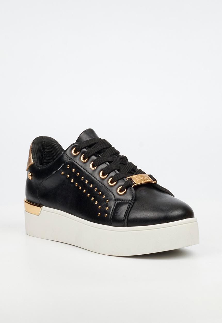 Miss Black - Cyrus 1 embellished lace up sneaker - black