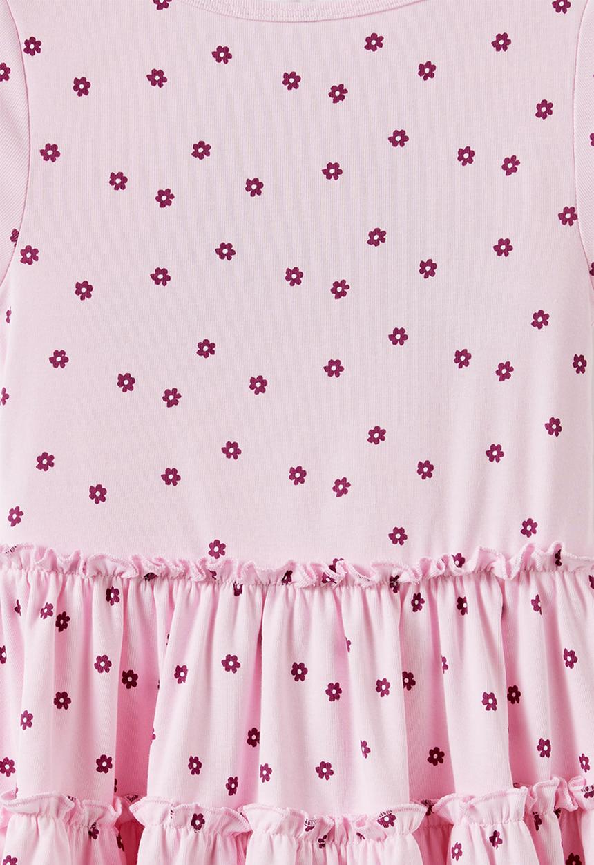 Cotton On - Boat Neck Short Sleeve Dress - Ballet Pink/Floral