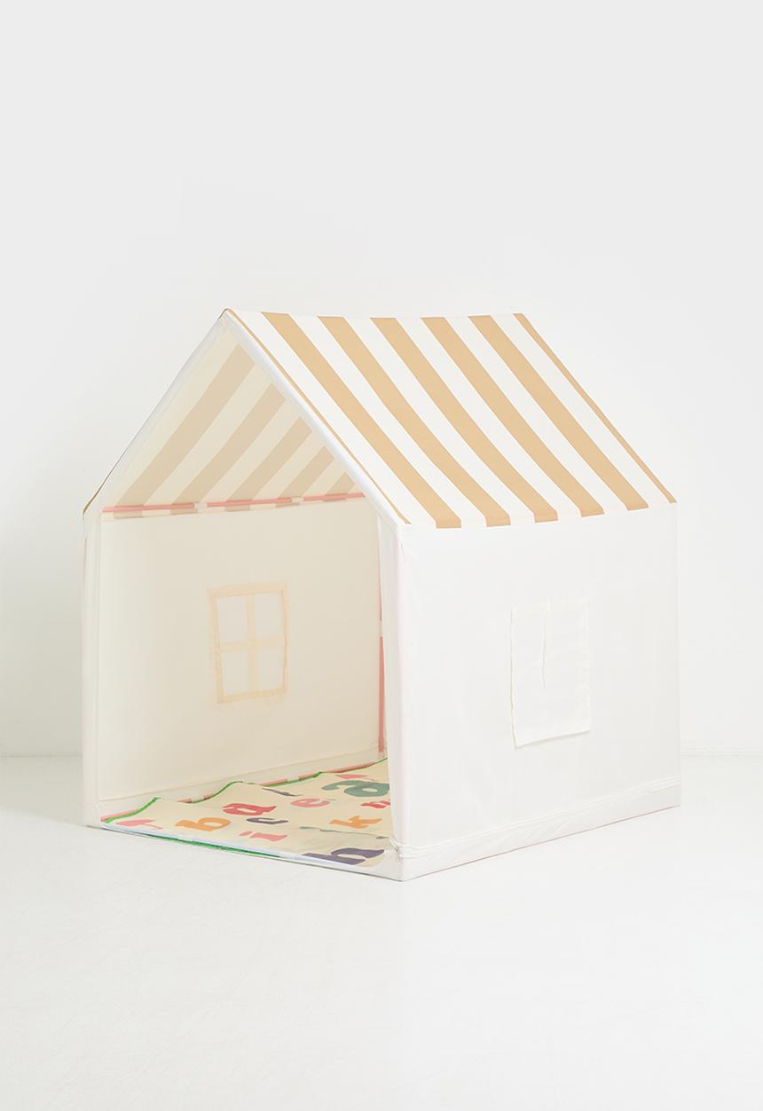 Pop Candy - Indoor play tent - neutral/maroon stripes