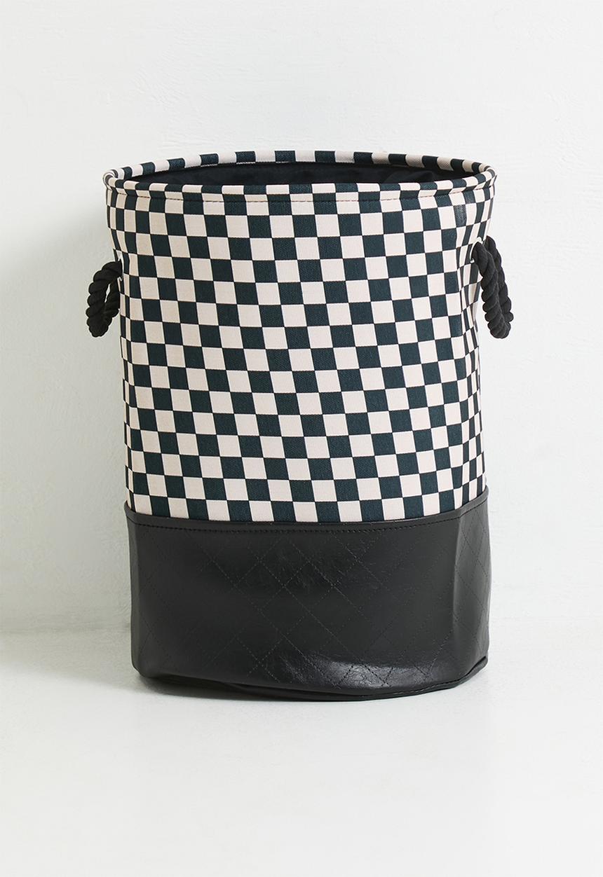 Pop Candy - Checkered fabric laundry bin - multi