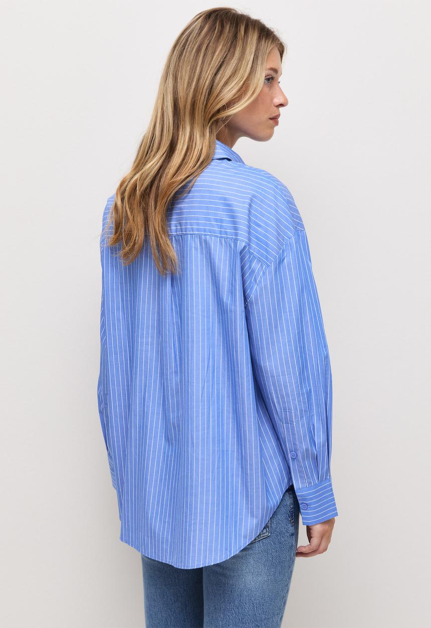 New Look - K Larry Stripe Oversized Shirt - Blue