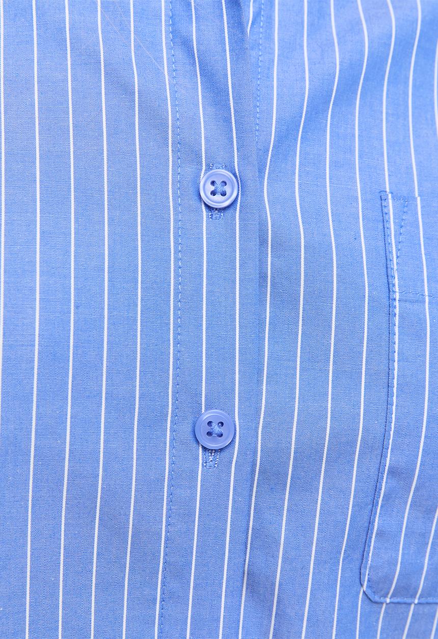 New Look - K Larry Stripe Oversized Shirt - Blue