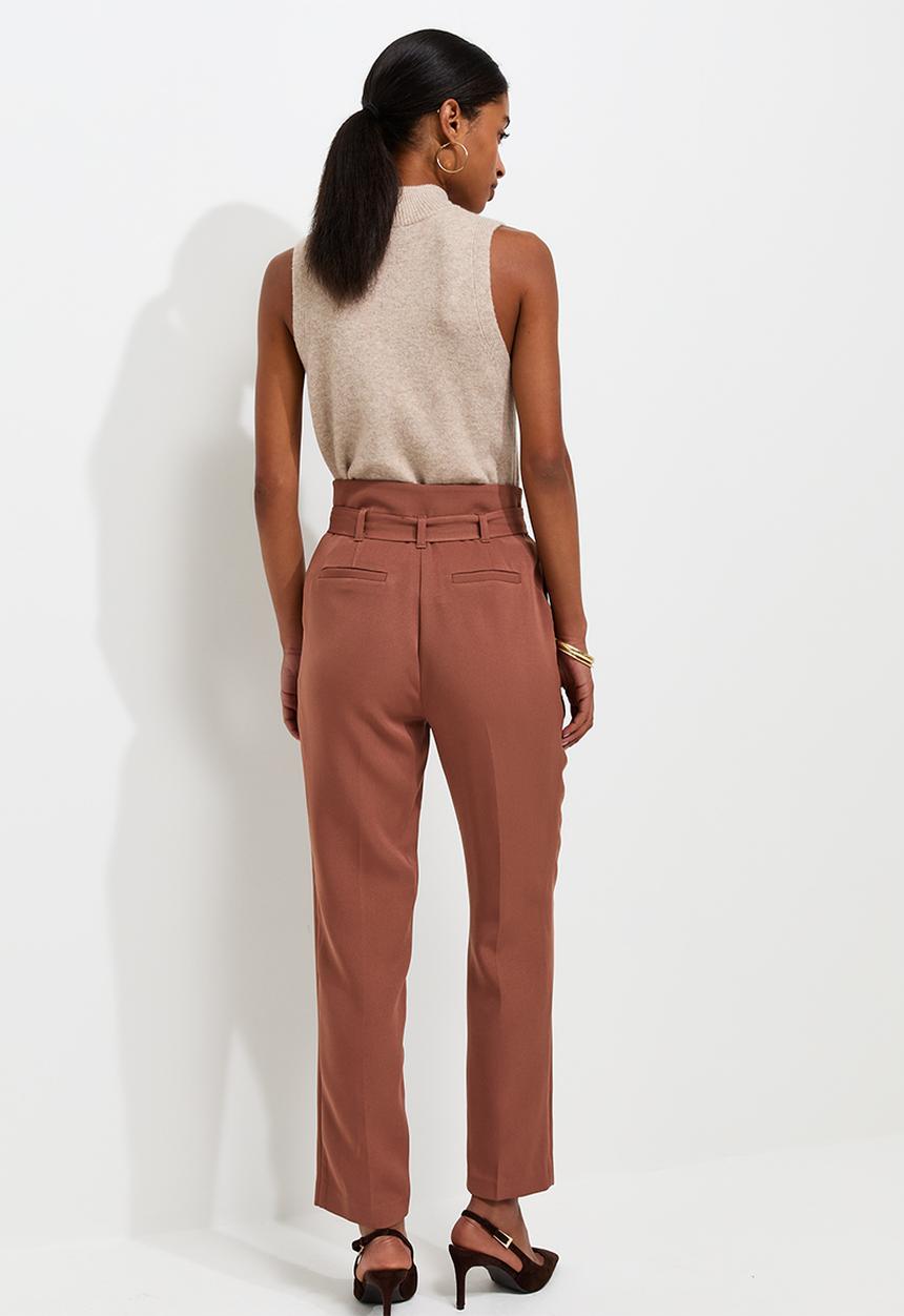 New Look - Pippa Paperbag Trousers - Shaved Chocolate