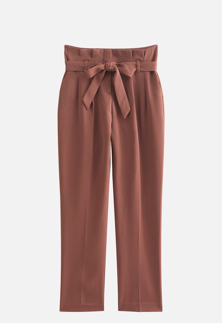 New Look - Pippa Paperbag Trousers - Shaved Chocolate