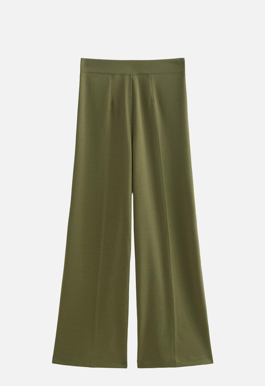 New Look - John Jersey Wide Leg Trs - Dark Khaki