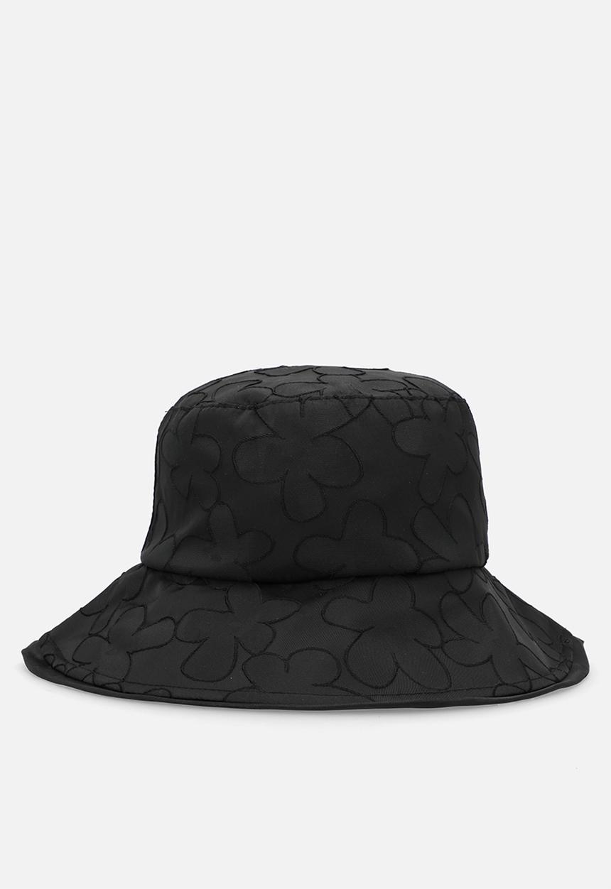Tessa Design - Noa Tonal Floral Print Bucket Hat-Black