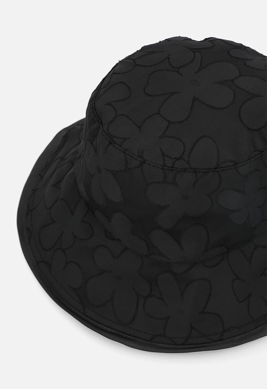 Tessa Design - Noa Tonal Floral Print Bucket Hat-Black