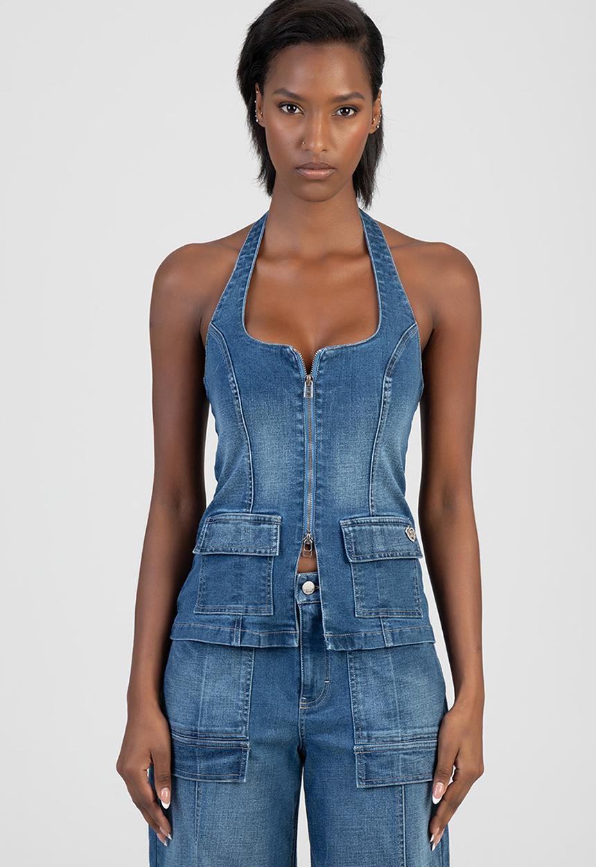 SISSY BOY - Kim Denim Top - Medium Vintage