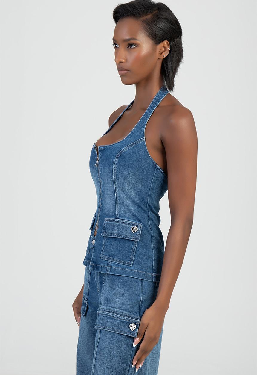 SISSY BOY - Kim Denim Top - Medium Vintage