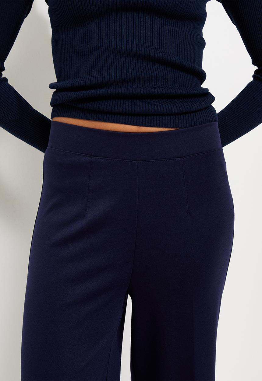 New Look - John Jersey Wide Leg Trousers - Navy