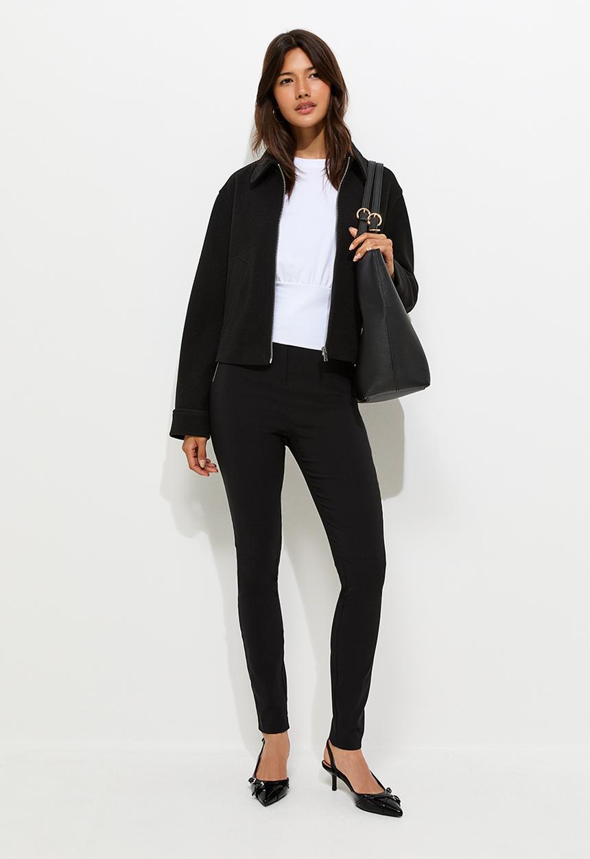New Look - Aw26 Zip Bengaline Slim Trous - Black