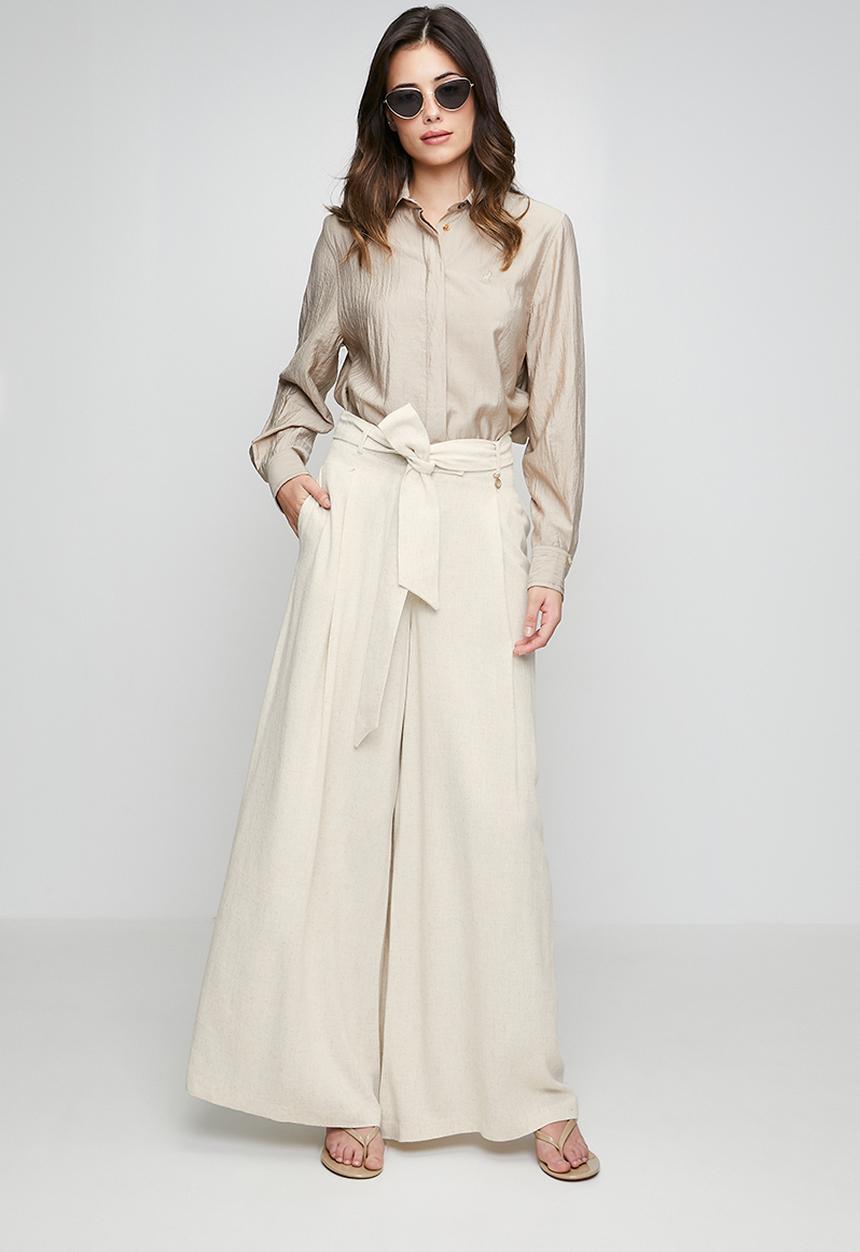 POLO - Wmn Tash Wide Leg Pant - Natural