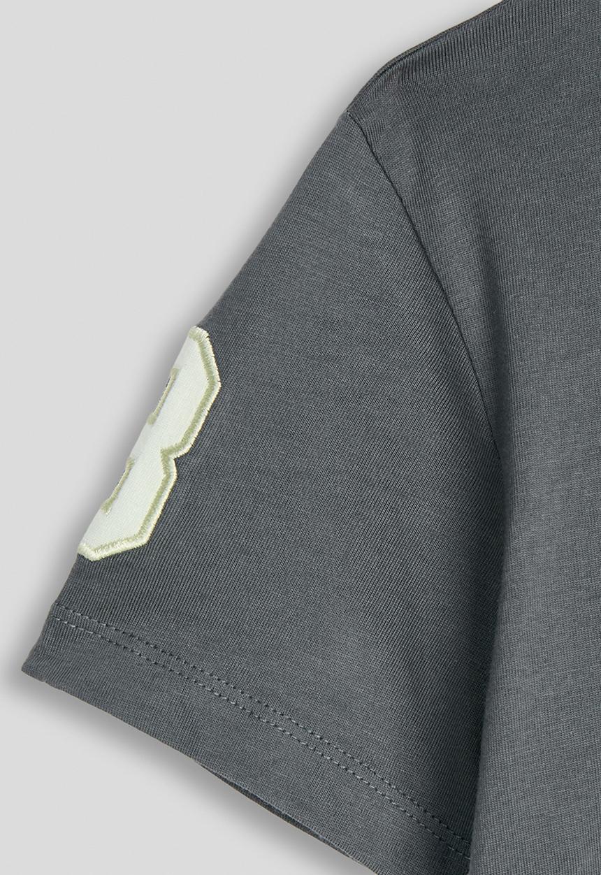 POLO - Boys James V Neck Tee - Gunmetal