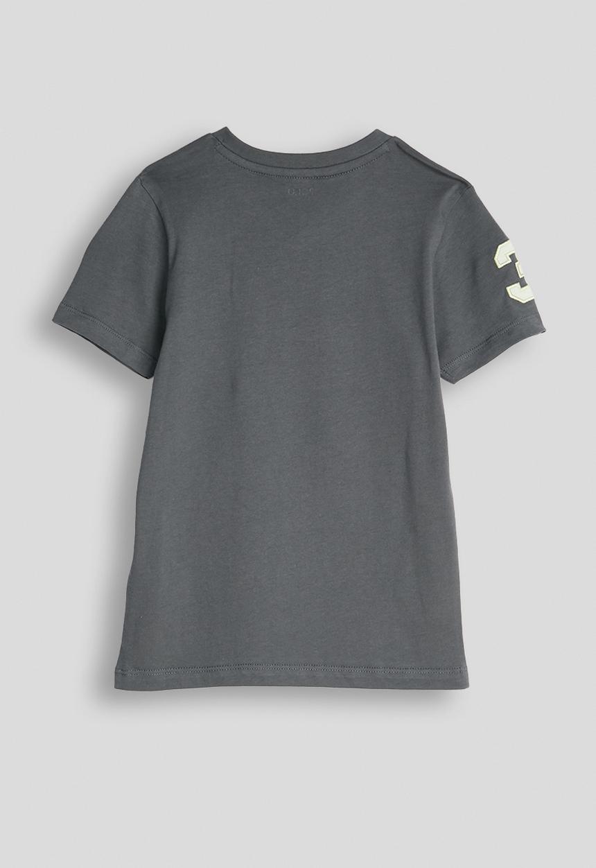 POLO - Boys James V Neck Tee - Gunmetal