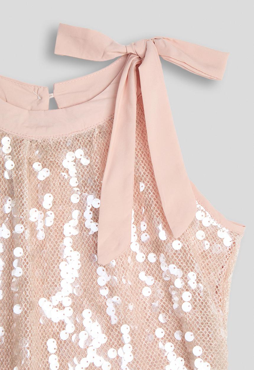 Pop Candy - Sequin cutaway blouse - pink