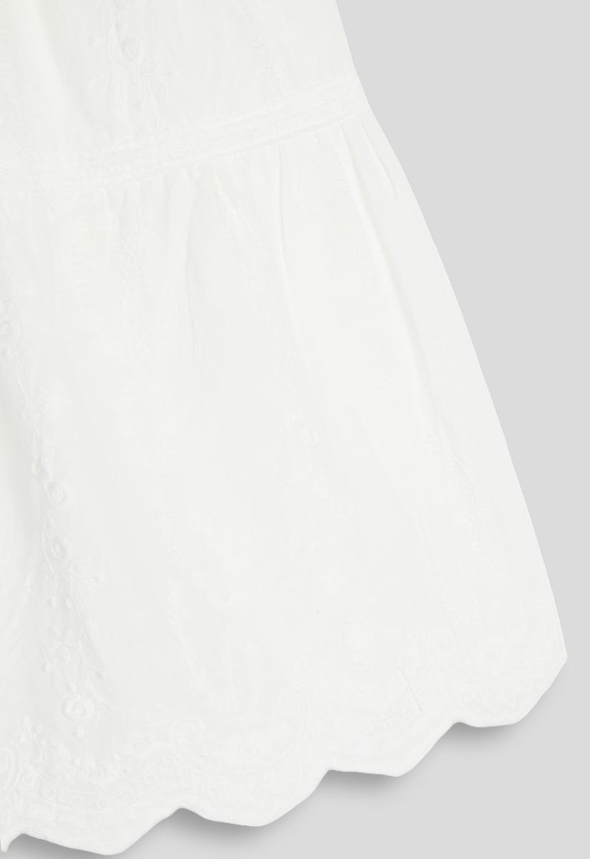 Pop Candy - Broderie gypsy skirt with scalloped hem - white