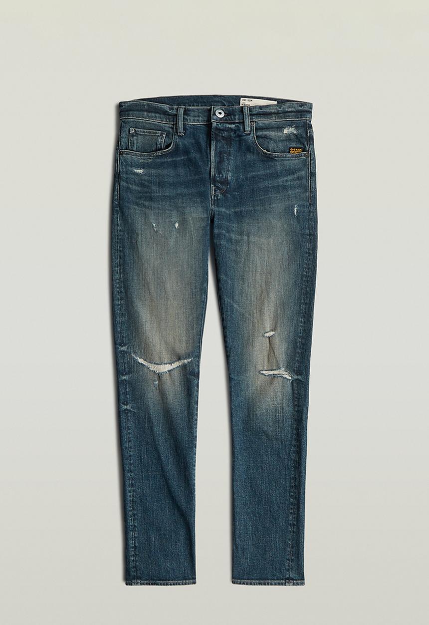 G-STAR - 3301 Slim - Vintage Crossover Destroyed