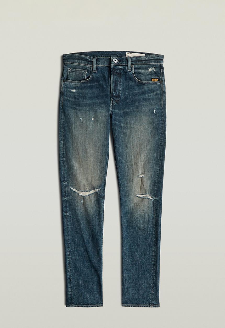 G-STAR - 3301 Slim - Vintage Crossover Destroyed