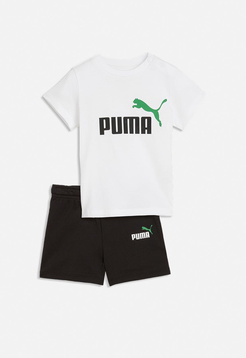 PUMA - Minicats Ess Tee And Shorts Set Inf - Puma Black-Archive Green