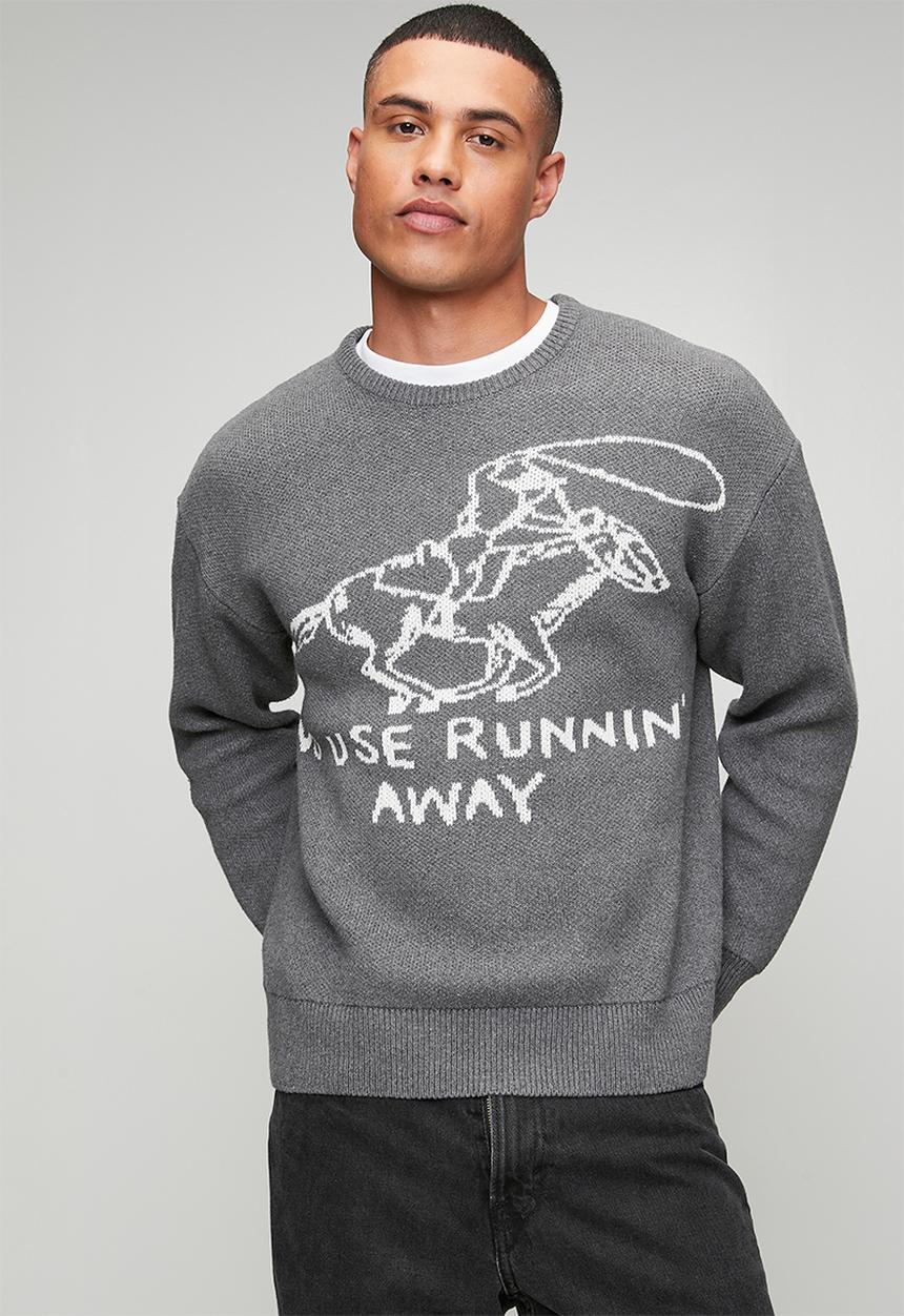 Only & Sons - Gunner Life Rix Long sleeve Jacquard Crew Knit - Grey