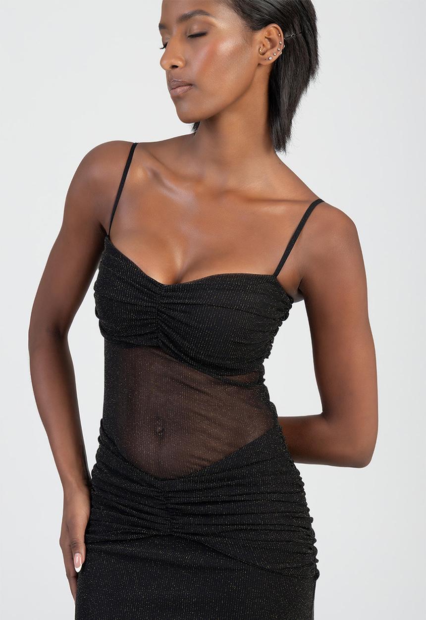 SISSY BOY - Electric Energy Maxi Dress - Black/Gold