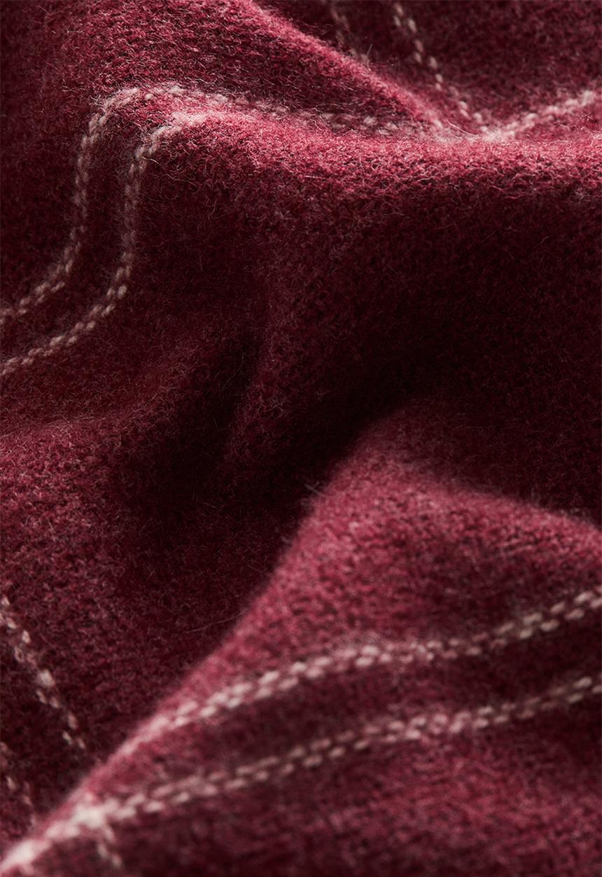 H&M - Viscose-blend cushion cover - dark plum red/checked