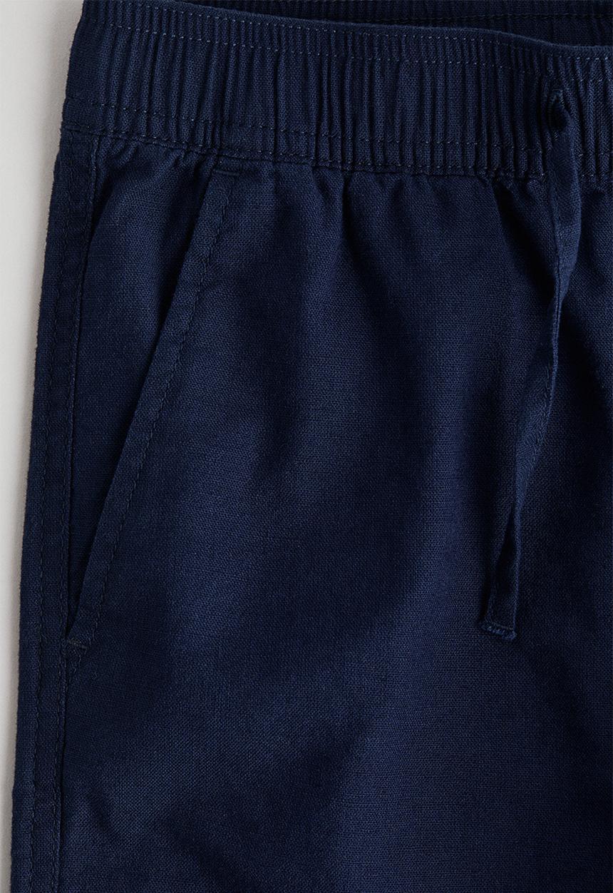 H&M - Linen-blend trousers - navy blue