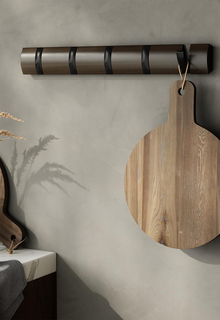 Umbra - Flip 5 Hook - Black/Walnut