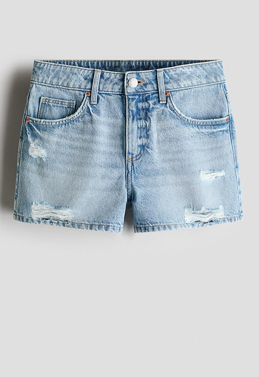H&M - Relaxed fit denim shorts - light denim blue